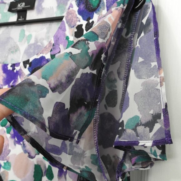 AGB Women’s Size Large Flutter Short Sleeve Dress Knee Length Dress - Picture 4 of 15